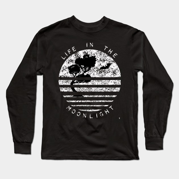 Moonlighting, living in the moonlight. Long Sleeve T-Shirt by Bird